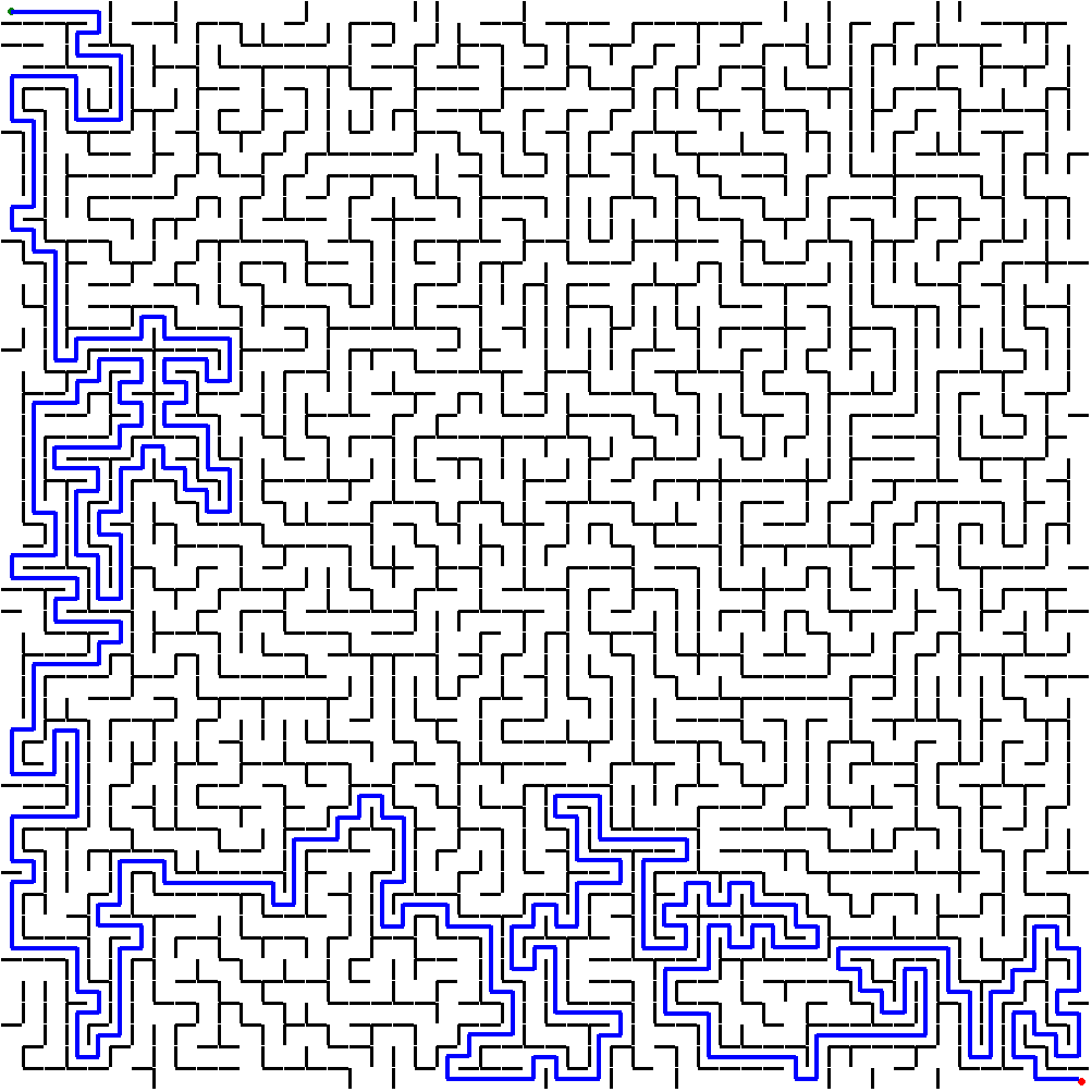 50x50 Weightless Maze Solution